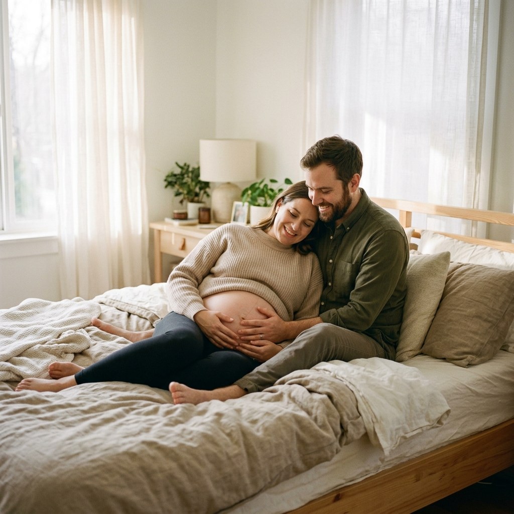 Couple sharing intimate moment